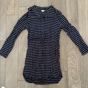 GAP Navy and White Long Sleeve Dress